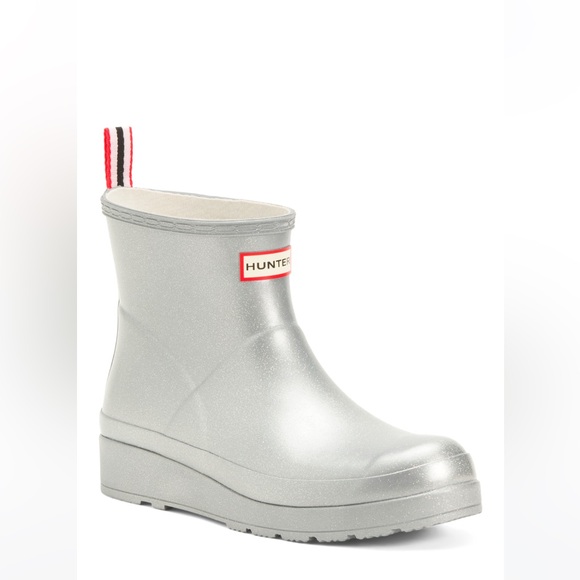 Hunter Short Rain Boot NWT Silver size 5 - Picture 1 of 1